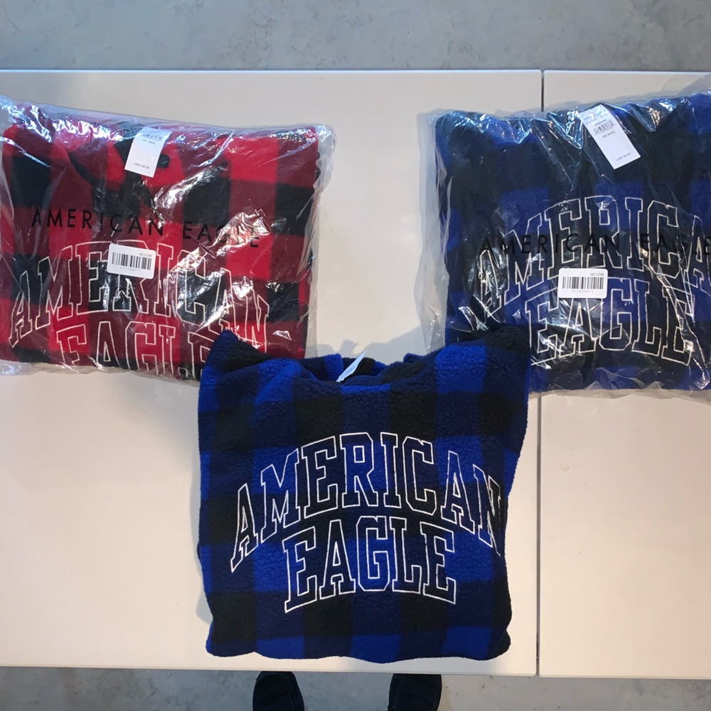 Bundle of 3 American Eagle flannel hoodies
